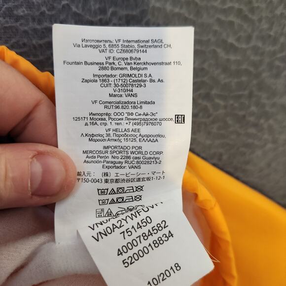 VANS Thanks Coach Unisex Windbreaker Size M Gold‎ Yellow Snap Closure Nylon - Picture 8 of 10